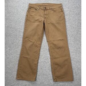 Mott & Bow Jeans Mens Size 36x30 Brown Denim Mercer Straight Khaki Stretch